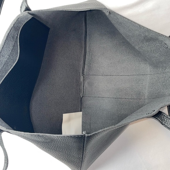 Vince Camuto Womens Black Gray Vegan Pebbled Soft Leather Tote Bag New in Duster - Picture 5 of 5